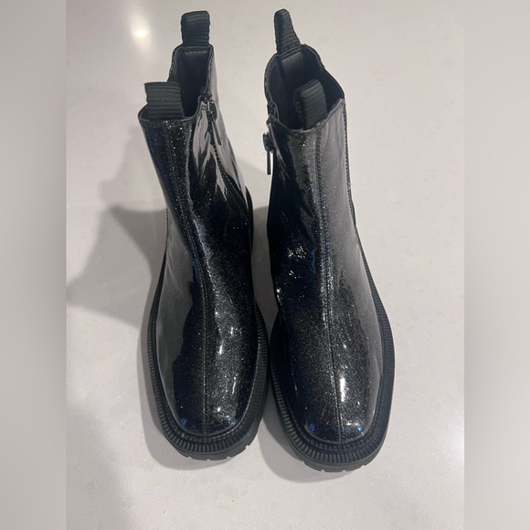 Sam Edelman Girls Black Glitter Laguna Chelsea Boot Combat Sz 4 New - Picture 5 of 7